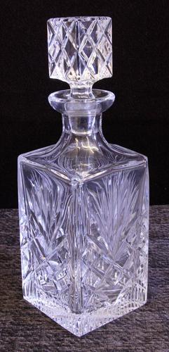 Vintage Cut Glass Square Decanter (1 of 7) Vintage Cut Glass Square Decanter (1 of 7)