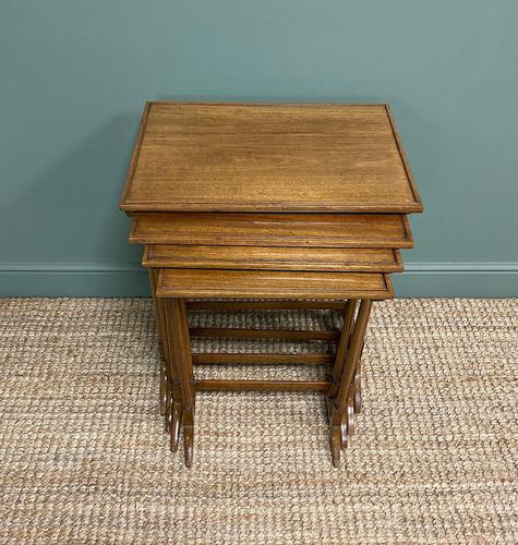 Edwardian Mellow Walnut Nest of Four Antique Tables (1 of 5)