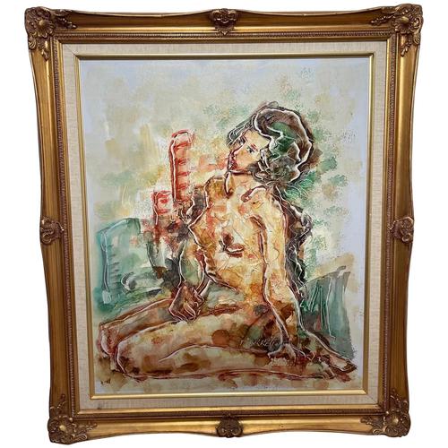 Impressionism Oil Painting Thailand School "Posing Nude Lady" (1 of 25) Impressionism Oil Painting Thailand School "Posing Nude Lady" (1 of 25)