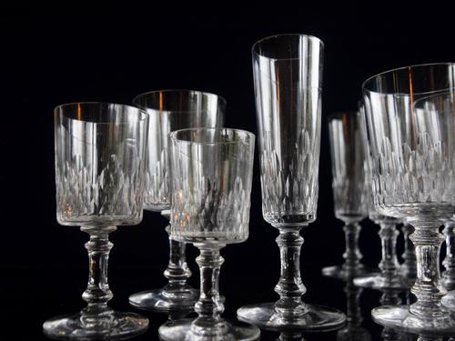 Baccarat Crystal 29 piece Cylindrique suite Richelieu pattern c1916 (1 of 5)