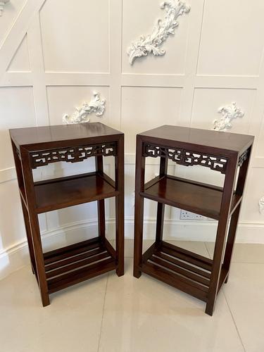 Pair of Quality Antique Chinese Hardwood Free Standing Lamp Stands (1 of 14) Pair of Quality Antique Chinese Hardwood Free Standing Lamp Stands (1 of 14)