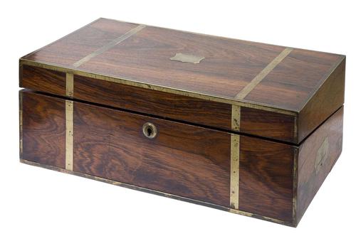Early 19th Century Brass Bound Rosewood Writing Box (1 of 7) Early 19th Century Brass Bound Rosewood Writing Box (1 of 7)