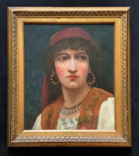 Fine Original 19th Century Antique Portrait Oil Painting of a Stunning Young Gypsy Girl (1 of 11) Fine Original 19th Century Antique Portrait Oil Painting of a Stunning Young Gypsy Girl (1 of 11)
