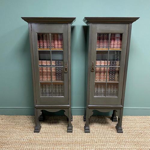 Stunning Pair of Liberty Design Painted Antique Bookcase Cabinets (1 of 8)