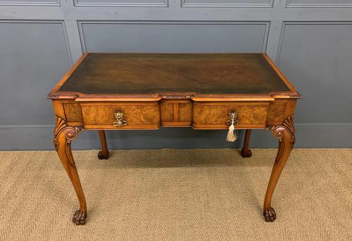 Excellent Queen Anne Style Burr Walnut Writing Table (1 of 16)