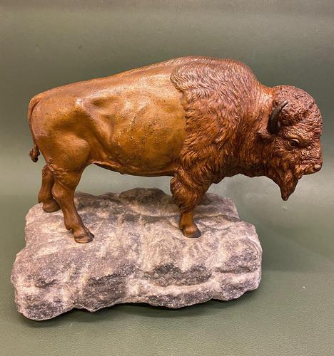 Excellent Quality & Rare Austrian Cold-painted Bronze Bison, by Franz Xaver Bergman (1 of 6) Excellent Quality & Rare Austrian Cold-painted Bronze Bison, by Franz Xaver Bergman (1 of 6)
