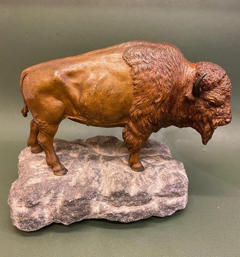 Excellent Quality & Rare Austrian Cold-painted Bronze Bison, by Franz Xaver Bergman (1 of 6)