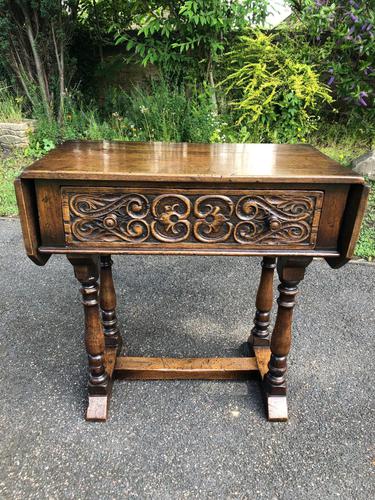 Antique Carved Oak Hall Side Table (1 of 11)