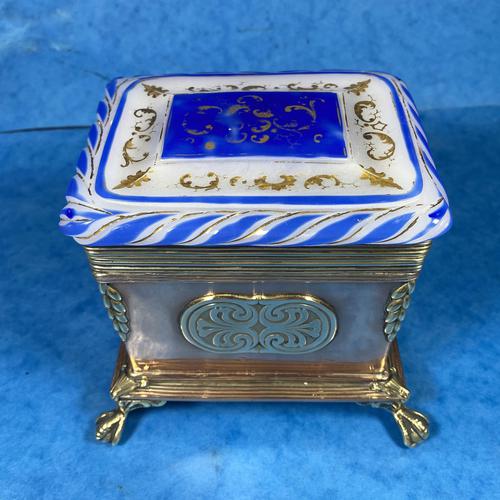 Arts & Crafts Glass and Brass Single Tea Caddy. (1 of 18)