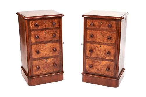 Pair of Victorian Burr Walnut Bedside Cupboards Faux Drawer Fronts (1 of 6) Pair of Victorian Burr Walnut Bedside Cupboards Faux Drawer Fronts (1 of 6)