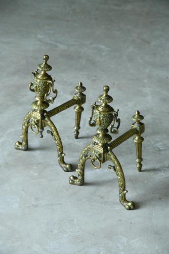 Pair of Brass Fire Dogs (1 of 12)