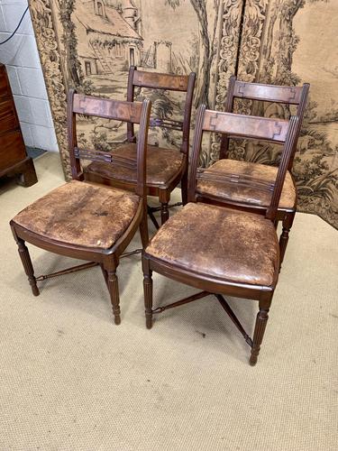 Set of Four Regency Rosewood Chairs with Cross Stretchers (1 of 8)