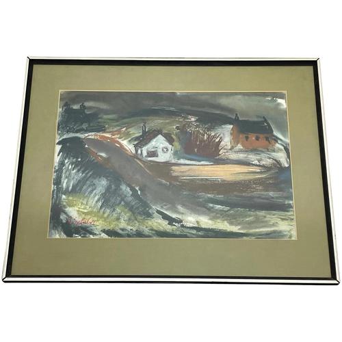 Scottish Mixed Media Painting Cottages in Ayrshire Signed Robert Sinclair Thomson 1915-1983 ARSA, RSW (1 of 27) Scottish Mixed Media Painting Cottages in Ayrshire Signed Robert Sinclair Thomson 1915-1983 ARSA, RSW (1 of 27)