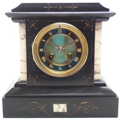 Fine French Slate & Marble Mantel Clock 8 Day Striking Mantle Clock (1 of 10) Fine French Slate & Marble Mantel Clock 8 Day Striking Mantle Clock (1 of 10)