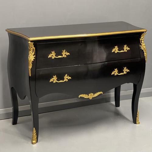 French Black Lacquered and Gilt Commode (1 of 8) French Black Lacquered and Gilt Commode (1 of 8)
