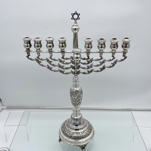 Antique George V Large Sterling Silver Menorah London 1921 Joseph Zweig (1 of 6)