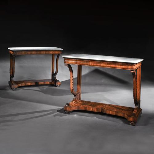 Pair Of Early 19th Century Italian Walnut And Marble Top Console Tables (1 of 10) Pair Of Early 19th Century Italian Walnut And Marble Top Console Tables (1 of 10)