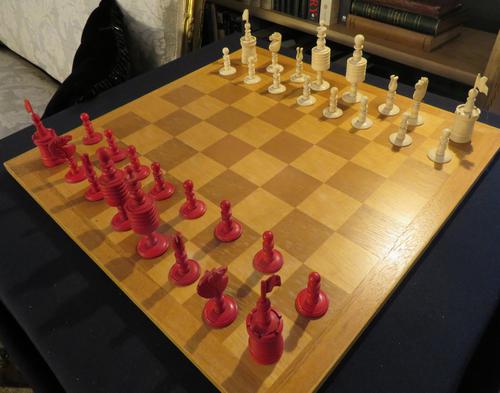 1850 Chess Set Barley Corn English Complete (1 of 5)