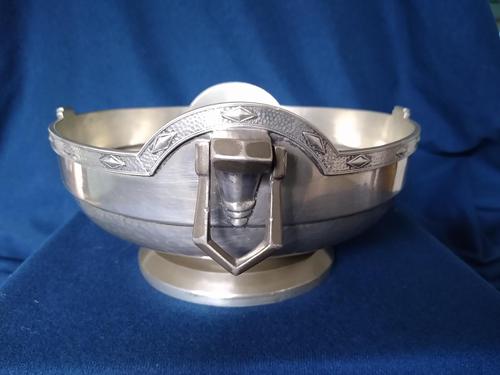 Pewter Centrepiece Bowl, Arts & Crafts by Frank Cobb (1 of 3)