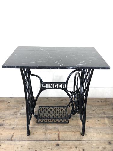 Antique Singer Sewing Machine Table with Marble Top (1 of 8) Antique Singer Sewing Machine Table with Marble Top (1 of 8)