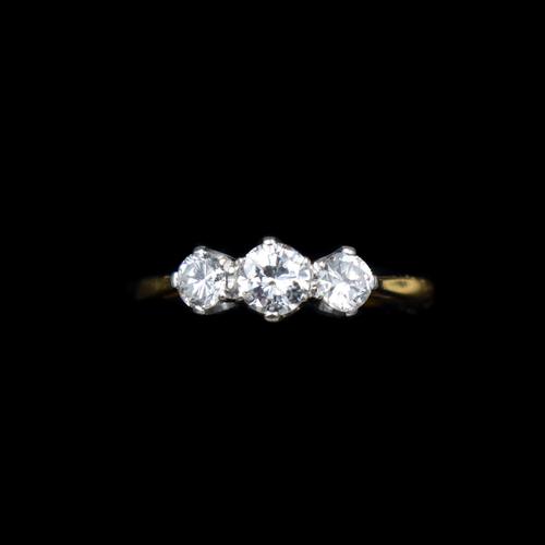 Vintage Diamond Three Stone Trilogy 18ct Gold and Platinum Ring (1 of 11) Vintage Diamond Three Stone Trilogy 18ct Gold and Platinum Ring (1 of 11)