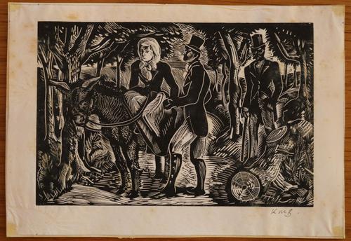 Figurers on a country lane by Kathleen Mary Bell (1 of 4) Figurers on a country lane by Kathleen Mary Bell (1 of 4)