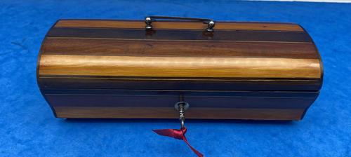 French Mahogany Glove Box with Boxwood, Ebony & Fruitwood Stripes (1 of 12)