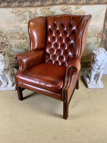 Georgian Style Leather Wingback Armchair (1 of 5) Georgian Style Leather Wingback Armchair (1 of 5)