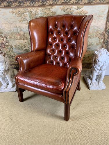 Georgian Style Leather Wingback Armchair (1 of 5)