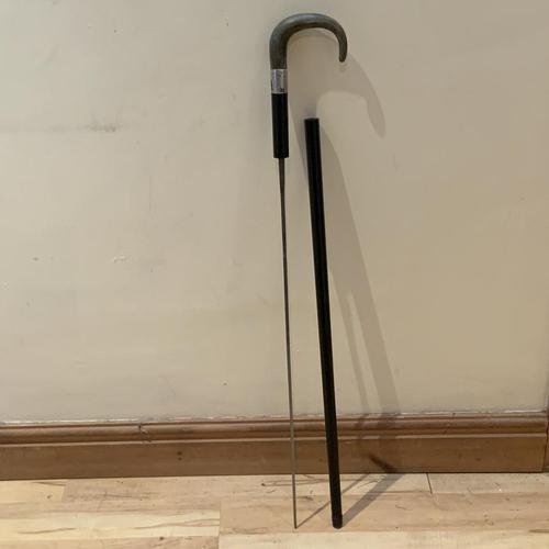 Top’s Gentleman’s Ebony and Horn Silver Collar Walking Stick Sword Stick (1 of 1) Top’s Gentleman’s Ebony and Horn Silver Collar Walking Stick Sword Stick (1 of 1)