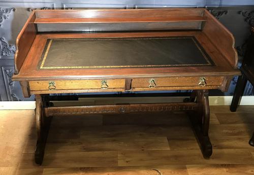 Victorian Gothic Oak Desk (1 of 8)