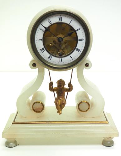 Rare Antique French Farcot Mantel Clock 8-Day Swinging Cherub Mantel Clock (1 of 11)