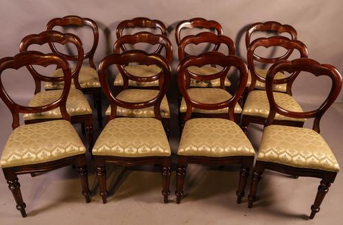 Set of 12 Victorian Mahogany Balloon Back Dining Chairs (1 of 10) Set of 12 Victorian Mahogany Balloon Back Dining Chairs (1 of 10)
