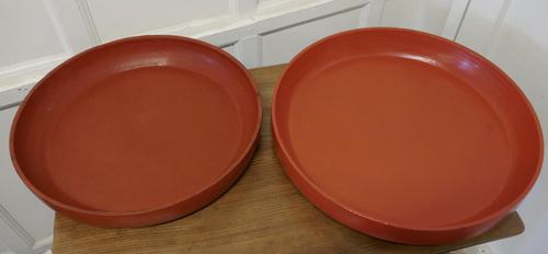 Pair of North African Folk Art Hand Made Red Ochre Dishes (1 of 6) Pair of North African Folk Art Hand Made Red Ochre Dishes (1 of 6)