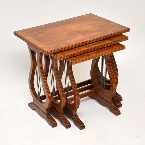 Antique Regency Style Figured Walnut Nest of Tables (1 of 12)