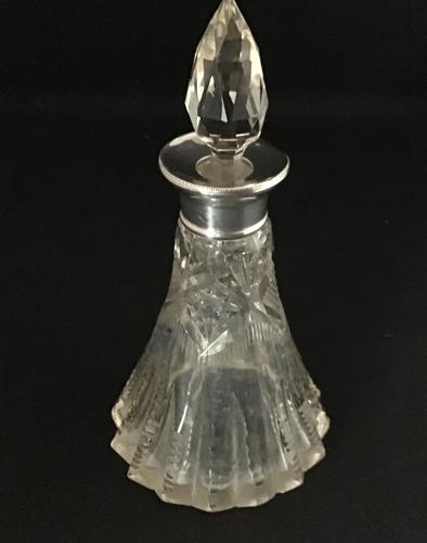 Silver Top & Cut Glass Scent Bottle (1 of 4)