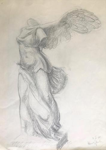 Original pencil drawing 'Nike of Samothrace' by Helmut Petzsch 1920-2008. Signed and dated 2nd June 1948. (1 of 1) Original pencil drawing 'Nike of Samothrace' by Helmut Petzsch 1920-2008. Signed and dated 2nd June 1948. (1 of 1)
