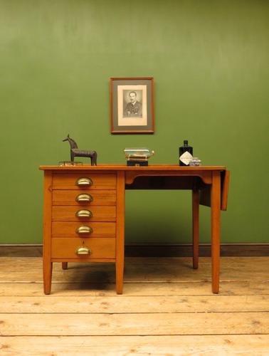 Antique Military M.O.D George VI Oak Desk with Brass Cup Handles (1 of 20)