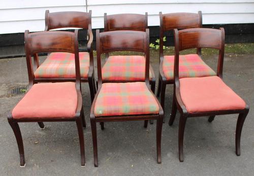 1830's - Regency Set 6 Mahogany Barback Dining Chairs + Pop Out Seat 5+1 Carver (1 of 5)