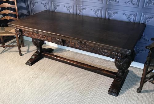 Large Oak Extending Dining Table (1 of 18) Large Oak Extending Dining Table (1 of 18)