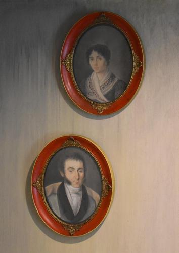 Pair of French Watercolour Portraits (1 of 6)