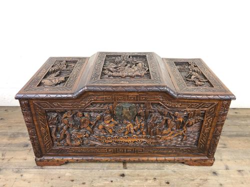 Early 20th Century Carved Camphor Trunk (1 of 14)