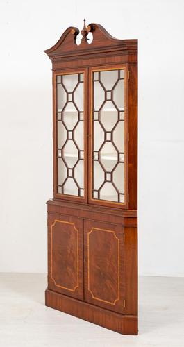 Mahogany Sheraton Revival Double Corner Cupboard (1 of 8)