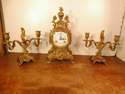 Lancini Franz Hermle clock with candelabras garnitures exactly like Imperial range (1 of 6)