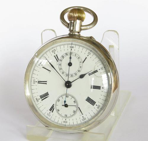 Antique Didisheim Silver Chronograph Pocket Watch c 1900 (1 of 5)