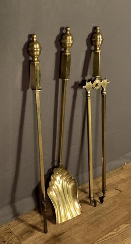 Trio of Art Deco Style Brass Fire Tools (1 of 6) Trio of Art Deco Style Brass Fire Tools (1 of 6)