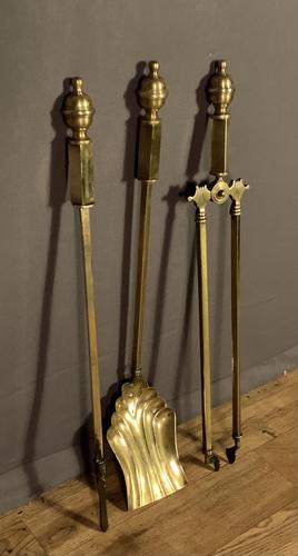 Trio of Art Deco Style Brass Fire Tools (1 of 6)