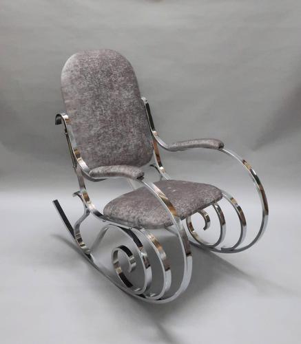 French Mid-Century Chrome Rocking Chair by Maison Jansen (1 of 7) French Mid-Century Chrome Rocking Chair by Maison Jansen (1 of 7)