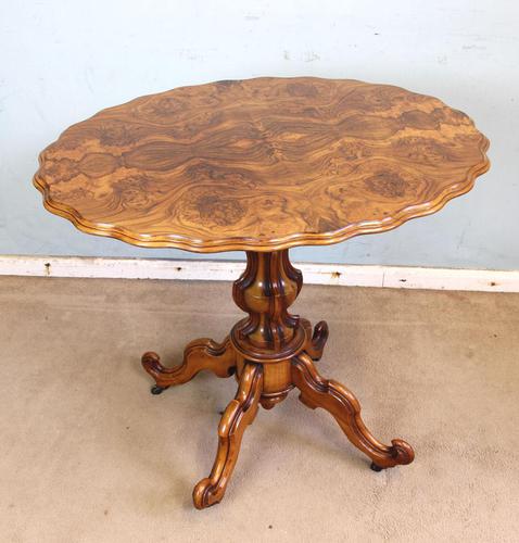 Antique Burr Walnut Shaped Occasional Table (1 of 9)