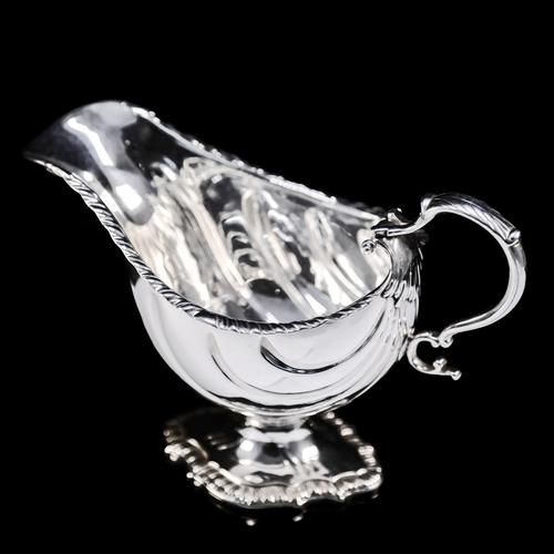 Antique Georgian Solid Sterling Silver Sauce Boat Nautilus Design Armorial Interest - William Shaw 1766 (1 of 19)